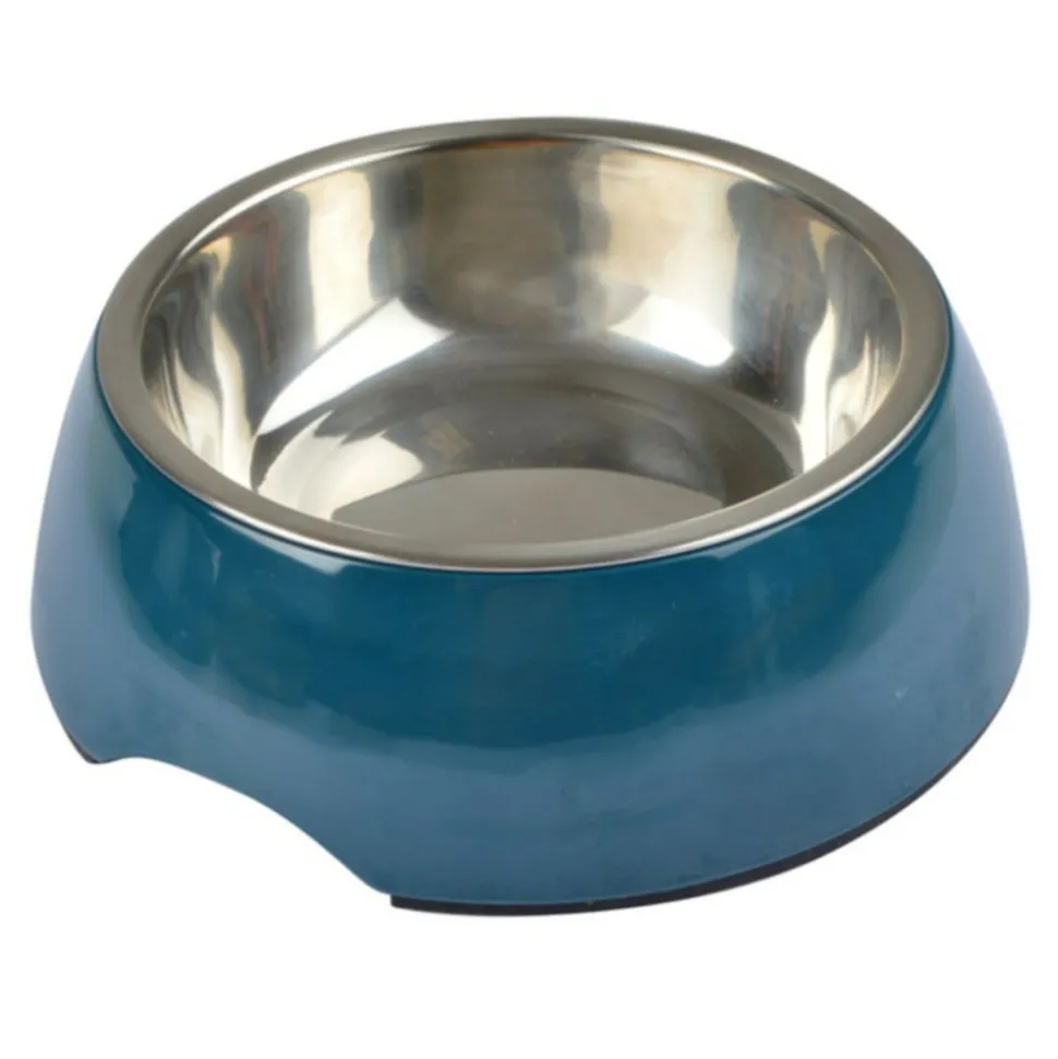 PARIS PRIX - Gamelle pour chien & chat "bol inox" 17cm emeraude