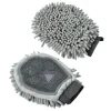 PARIS PRIX - Gant de toilettage en microfibre "2 en 1" 25cm gris