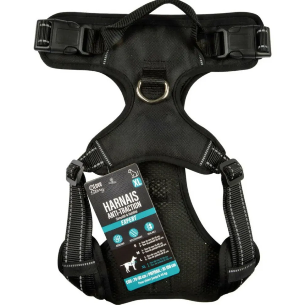 PARIS PRIX - Harnais anti-traction pour chien "sécurité" 100cm noir