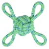 PARIS PRIX - Jouet pour chien "corde nœud 4 poignées" 35cm vert