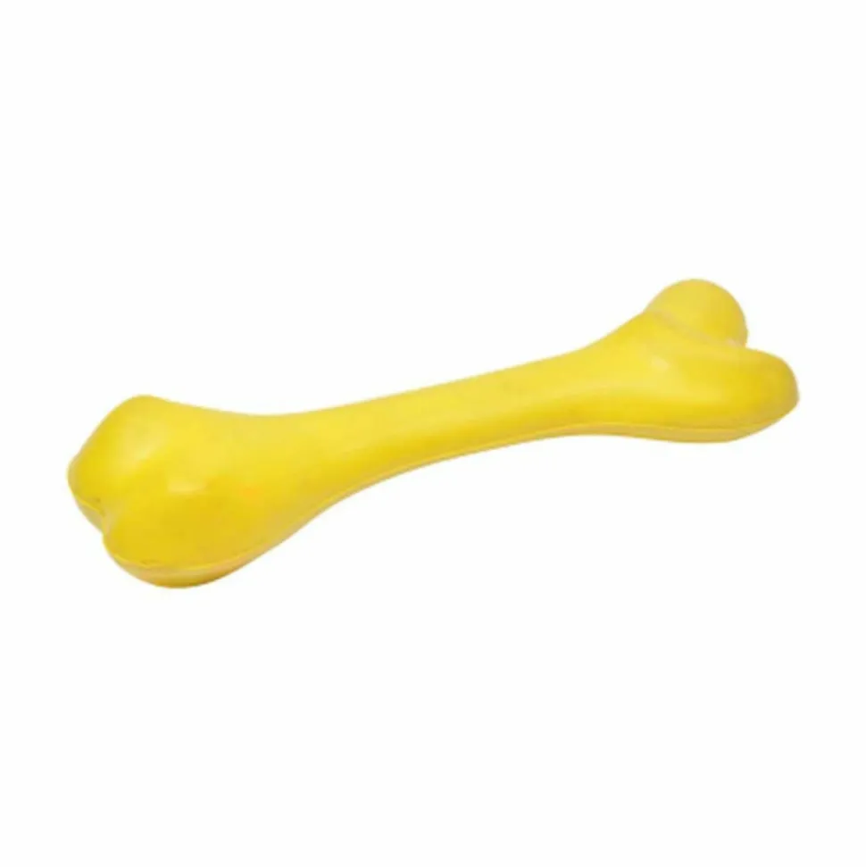 PARIS PRIX - Jouet pour chien "forme os" 21cm jaune