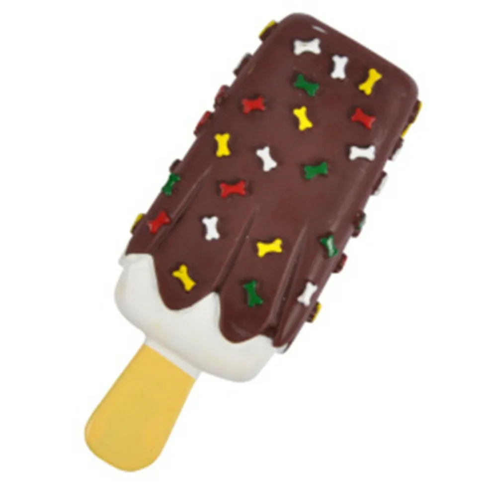 PARIS PRIX - Jouet pour chien "glace" 15cm marron