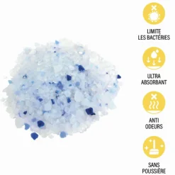 PARIS PRIX - Litière pour chat en silice "minérale" 3,8l bleu
