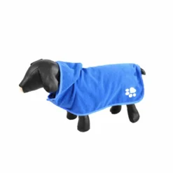 PARIS PRIX - Peignoir de bain pour chien "capuche" 35cm bleu
