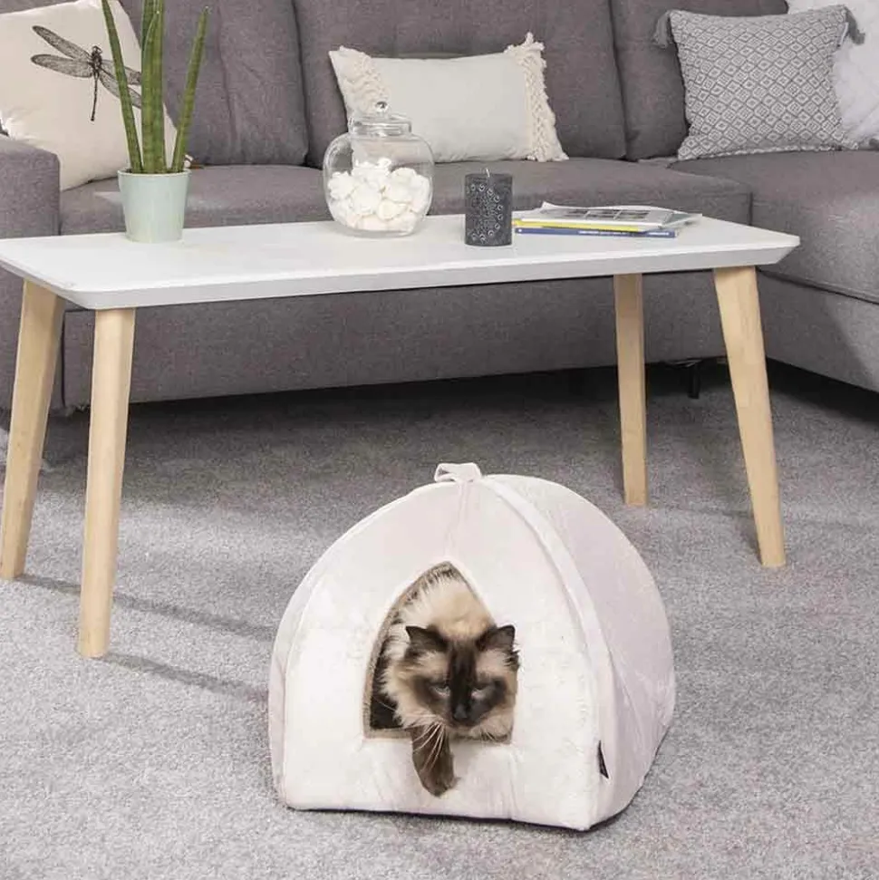 PARIS PRIX - Tente pour chat "sweet cat" 38cm écru