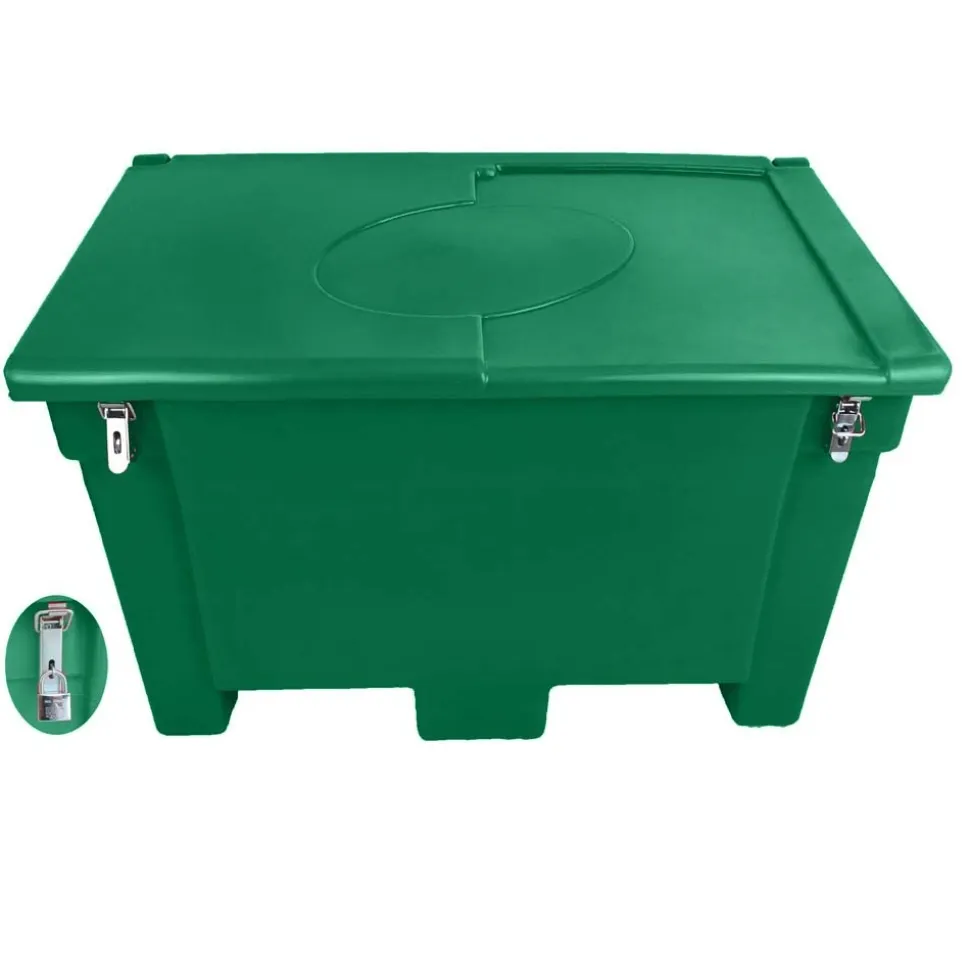 PLAST'UP ROTOMOULAGE - Bac de stockage de denrées animales/multi-usages 200l avec grenouillères+cadenas