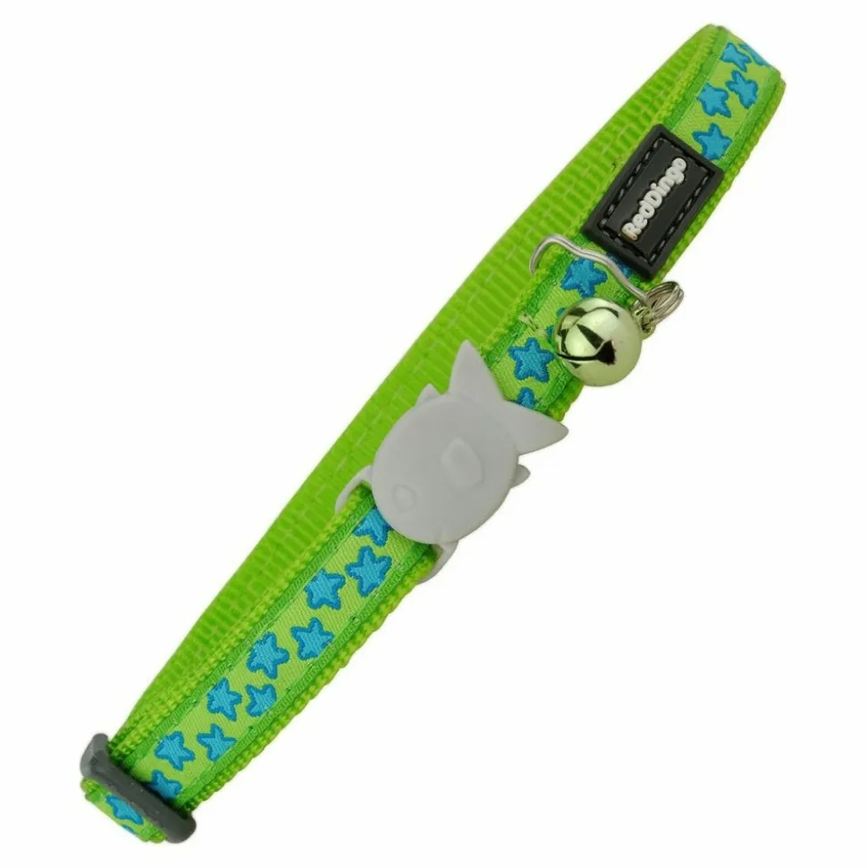 RED DINGO - Cat collar red dingo style green 20-32 cm