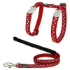 RED DINGO - Harnais pour chat style rouge étoile blanc sangle