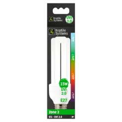 REPTILE SYSTEMS - Lampe compacte pour terrarium Zone 2 - 6% - UVI 2.0 - 23W - E27