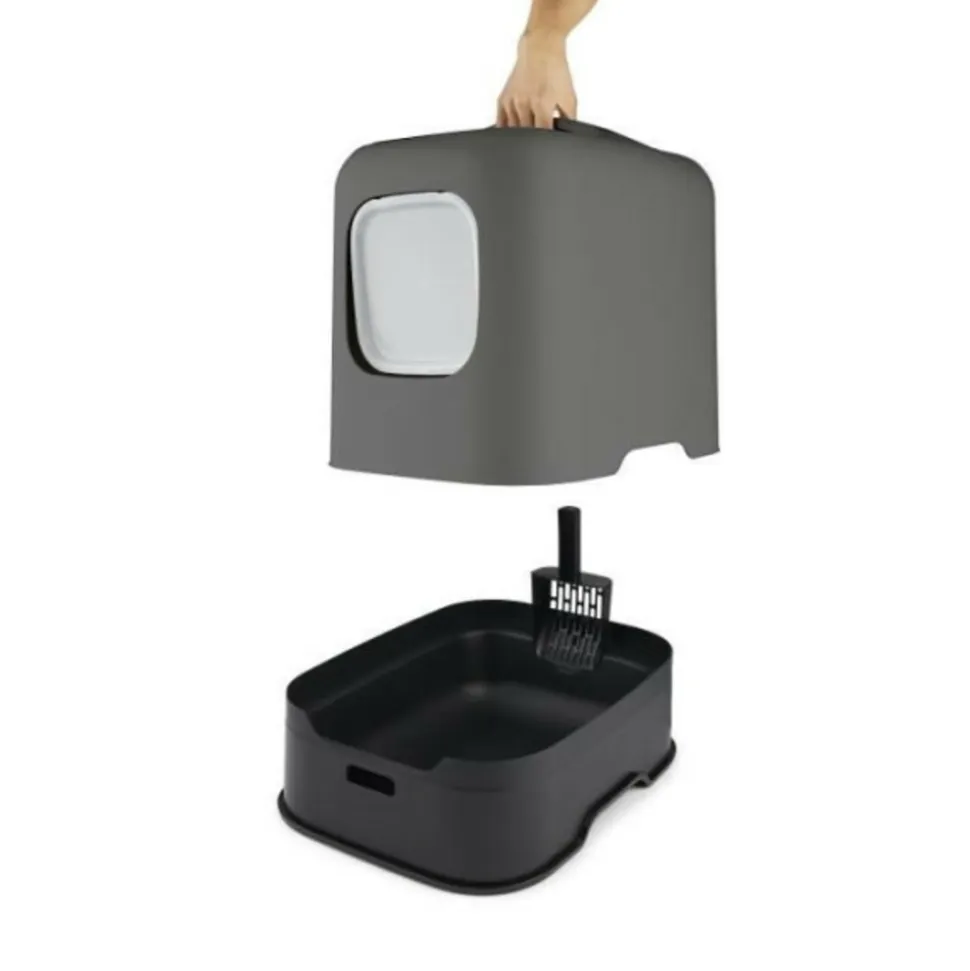 ROTHO - - maison toilette pour chat 50 x 38x 40 cm - bac a litiere - anthracite