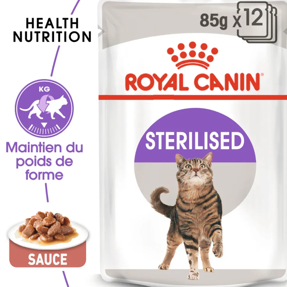 ROYAL CANIN - Bouchées sauce chat stérilisé de 1 à 7 ans Sterilised 12x85g
