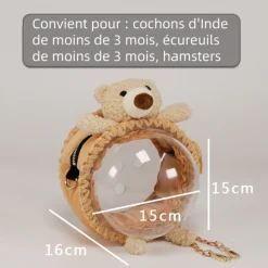 Sac de voyage avec housse pour écureuil, chinchilla, hamster, lapin nain, cochon d'inde et lapin - mcboson