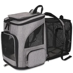 Sac à dos pour chat mcboson gris - extensible, grande capacité, pliable