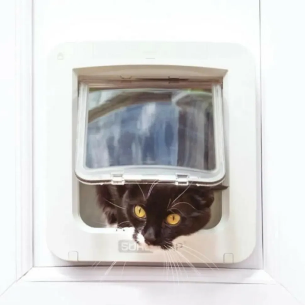 SUREFLAP - Grande chatiere a puce électronique connecté - blanc - 178 mm x 170 mm (livré sans le hub)