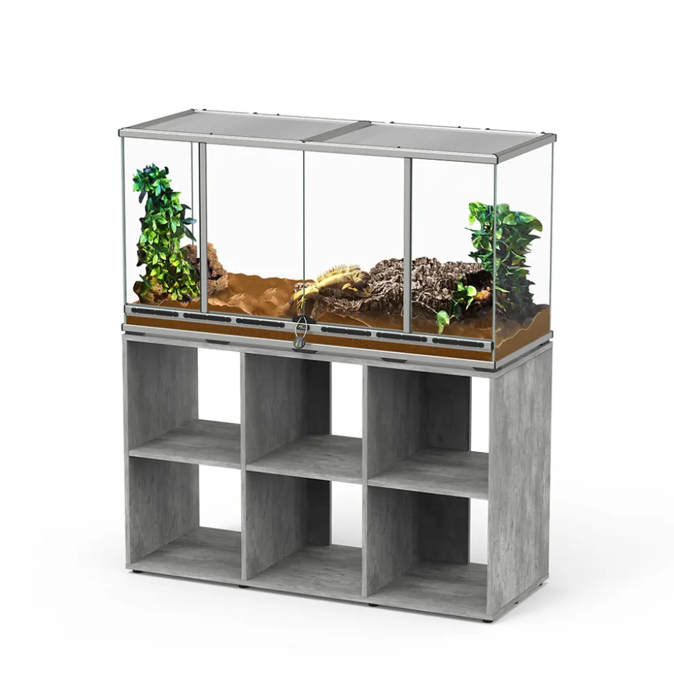 TERRATLANTIS - Terrarium et Meuble Standard Béton L.118xP.45xH.60cm