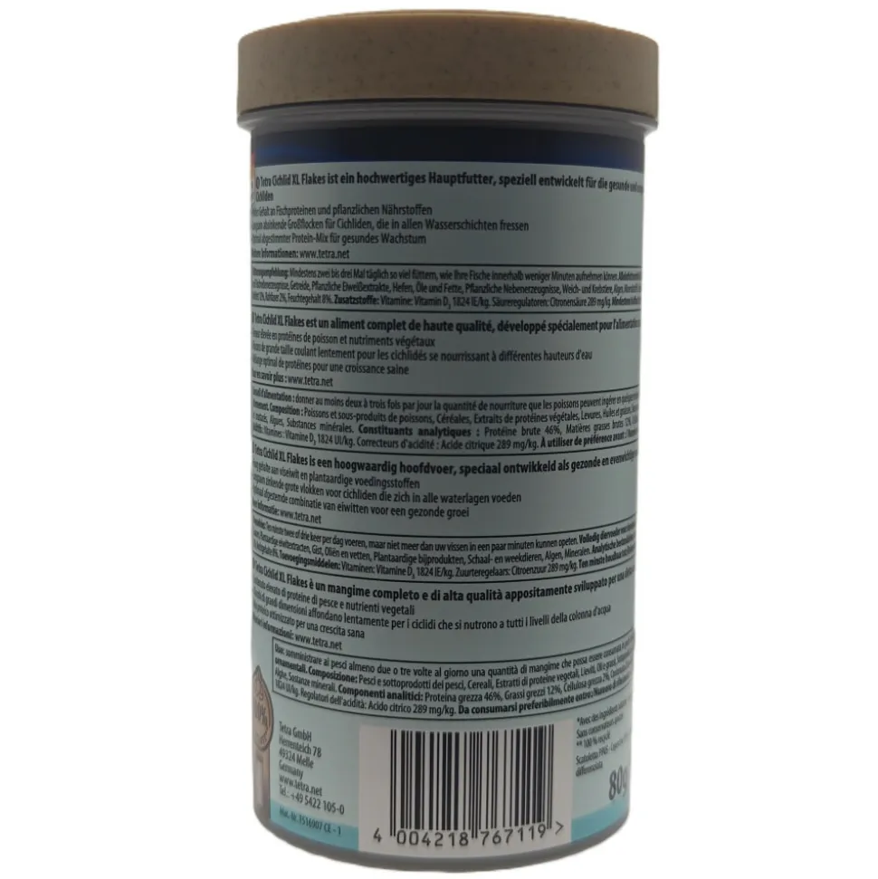 TETRA - Cichlid xl flocons 80 g 500 ml nourriture pour cichlidés et poissons d'orne
