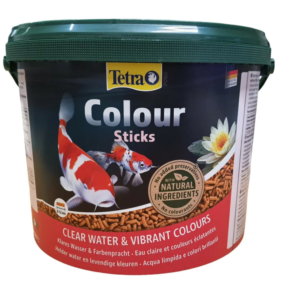 TETRA - Pond sticks colour 8-12 mm, seau 10 litres 1.9 kg, tetra pour poisson d'orn