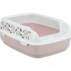 TRIXIE - Bac à litière delio rose et blanche 49.5 x 38 x 20 cm pour chat