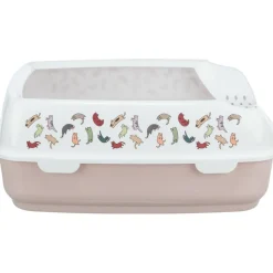 TRIXIE - Bac à litière delio rose et blanche 49.5 x 38 x 20 cm pour chat