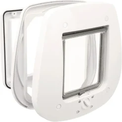 TRIXIE - Chatière 4 positions pour portes en verre 27 x 27 cm blanc