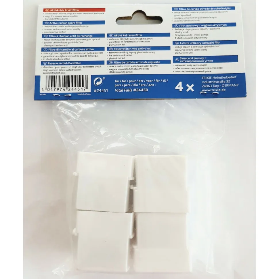 TRIXIE - 4 filtres de rechange au charbon actif pour fontaine a chat : 24450