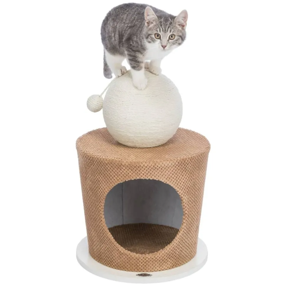 TRIXIE - Grotte pour chat avec balle à gratter 36x50 cm taupe