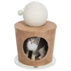 TRIXIE - Grotte pour chat avec balle à gratter 36x50 cm taupe