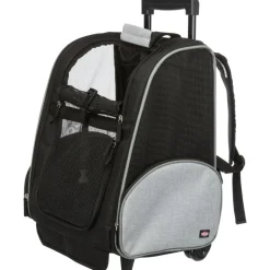 TRIXIE - Sac à dos à roulettes pour animaux de compagnie noir et gris