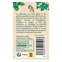 TRUFFAUT BIODIVERSITÉ - Distributeur de graines Gîte XL pour oiseaux du jardin