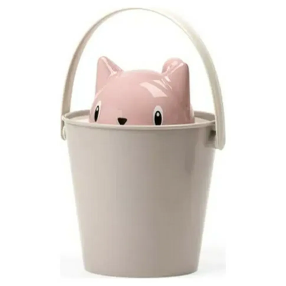UNITED PETS - Seau de conteneur aliments pour chat rose/gris (20 x 28 cm)
