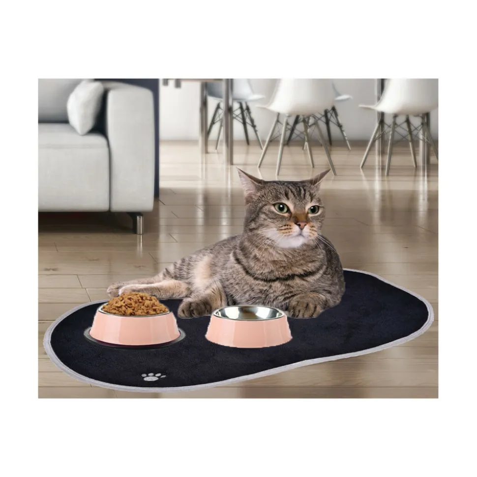 VENTEO - Tapis microfibre chiens et chats - tapis de nourriture anti-dérapant