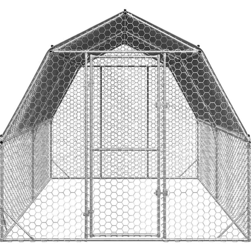 VIDAXL - Poulailler avec toit 2,5x4x2,25 m acier galvanisé