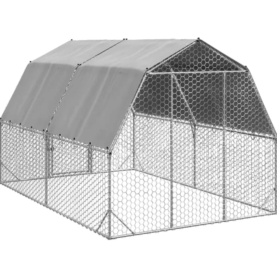 VIDAXL - Poulailler avec toit 2,5x4x2,25 m acier galvanisé