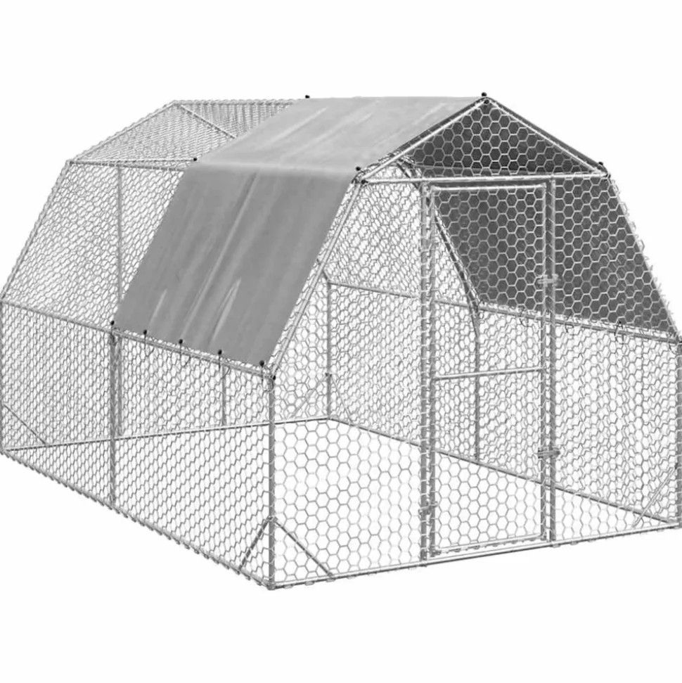 VIDAXL - Poulailler avec toit 2,5x4x2,25 m acier galvanisé
