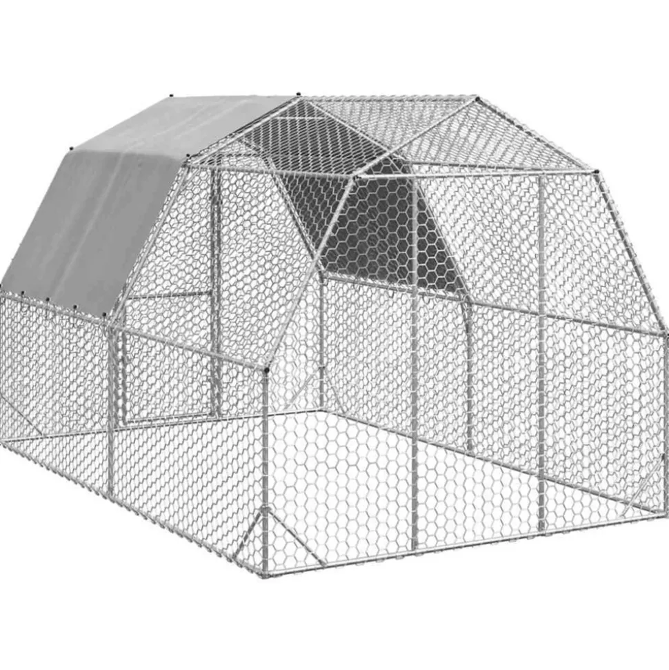 VIDAXL - Poulailler avec toit 2,5x4x2,25 m acier galvanisé