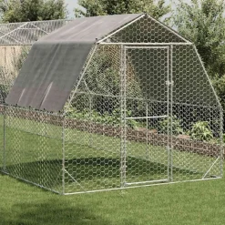 VIDAXL - Poulailler avec toit 2,5x12x2,25 m acier galvanisé
