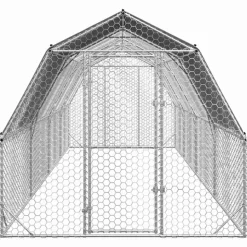 VIDAXL - Poulailler avec toit 2,5x8x2,25 m acier galvanisé