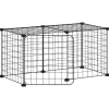 VIDAXL - Cage animaux de compagnie à 8 panneaux et porte noir 35x35 cm