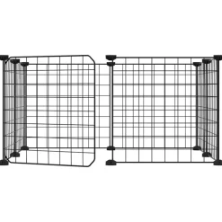 VIDAXL - Cage animaux de compagnie à 8 panneaux et porte noir 35x35 cm