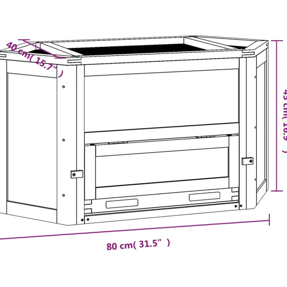VIDAXL - Cage à hamster 80x40x43 cm bois massif de sapin