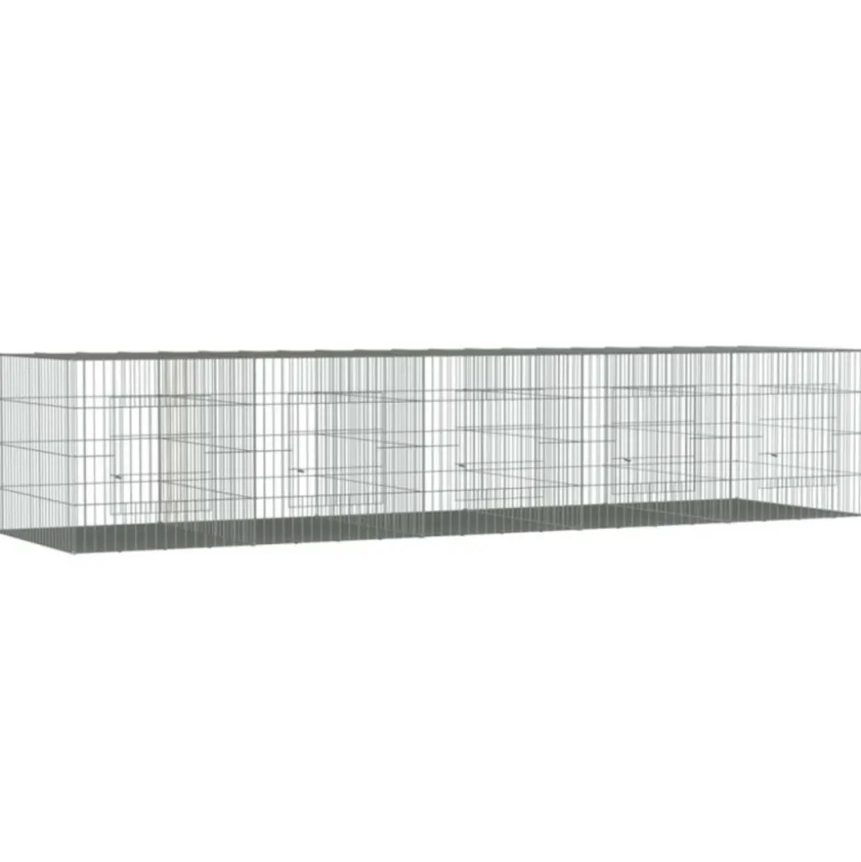 VIDAXL - Cage à lapin 5 panneaux 273x79x54 cm fer galvanisé