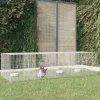 VIDAXL - Cage à lapin 4 panneaux 217x79x54 cm fer galvanisé