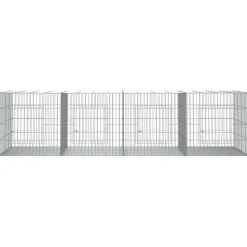 VIDAXL - Cage à lapin 4 panneaux 217x79x54 cm fer galvanisé