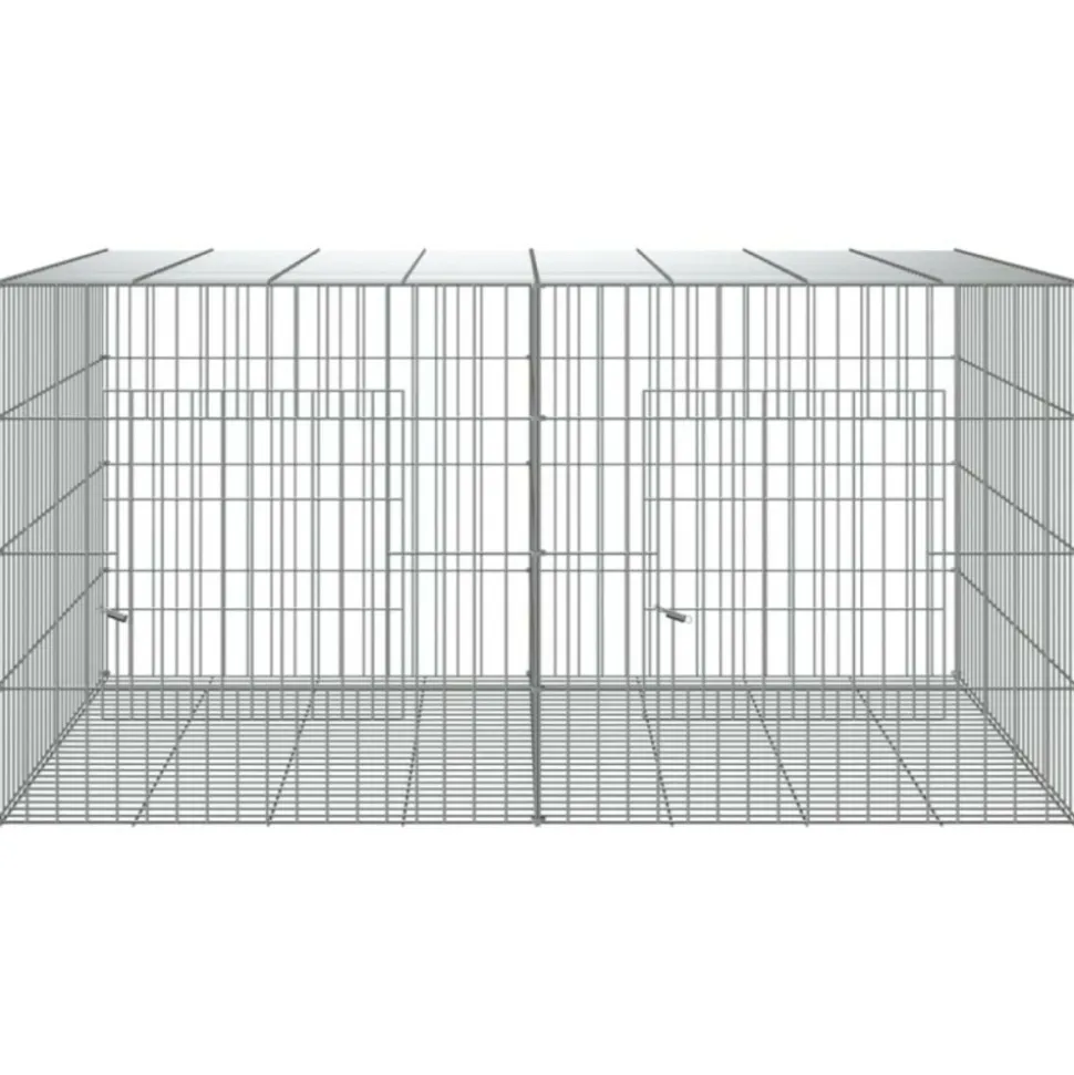 VIDAXL - Cage à lapin 2 panneaux 110x79x54 cm fer galvanisé