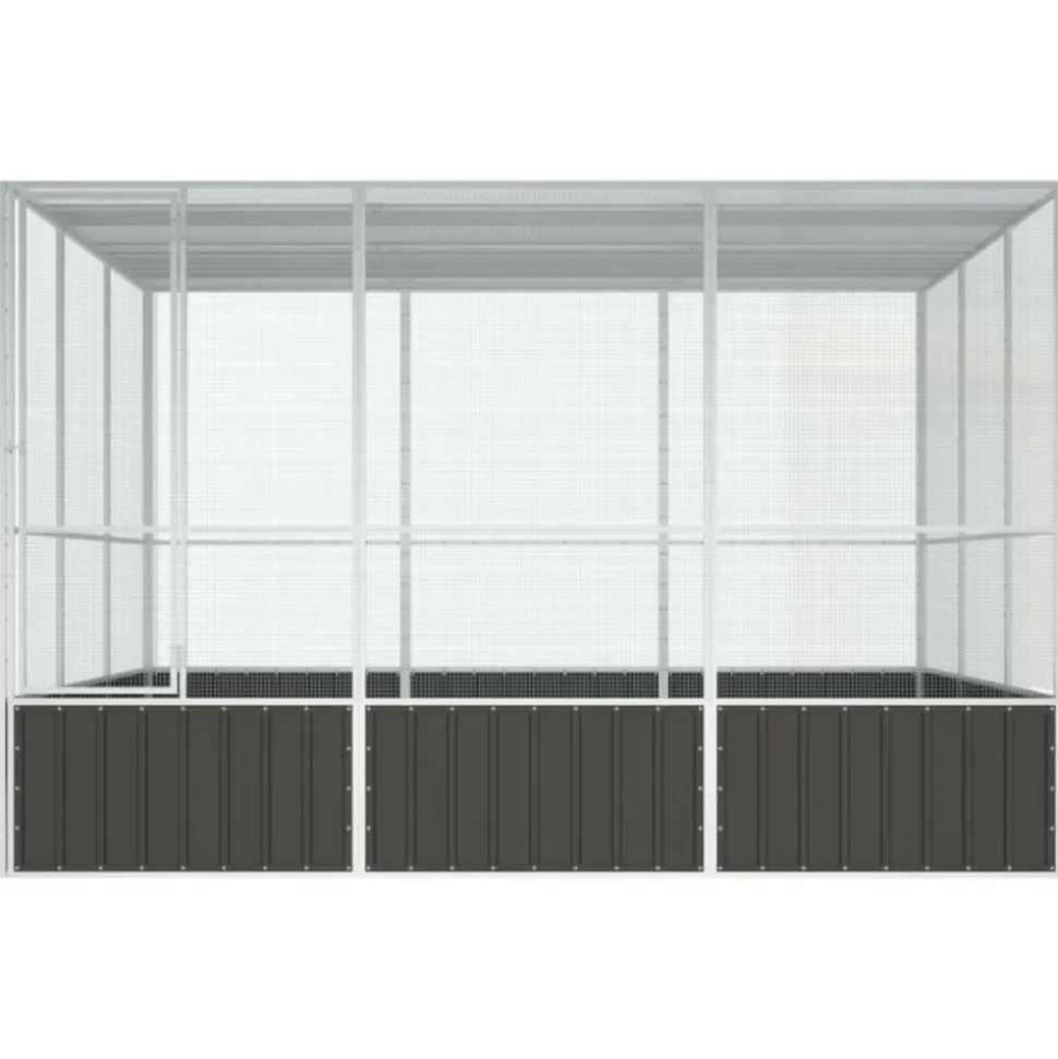VIDAXL - Cage à oiseaux anthracite 302,5x324,5x211,5 cm acier galvanisé