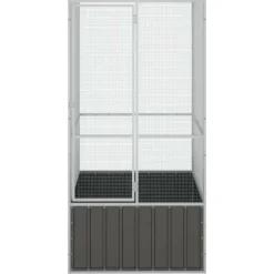 VIDAXL - Cage à oiseaux anthracite 111x107x211,5 cm acier galvanisé