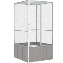 VIDAXL - Cage à oiseaux gris 111x107x211,5 cm acier galvanisé