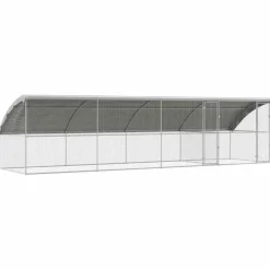 VIDAXL - Cage à poules argent 800 x 200 x 198.5 cm acier galvanisé