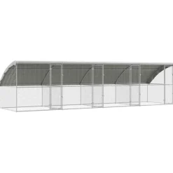 VIDAXL - Cage à poules argent 800 x 200 x 198.5 cm acier galvanisé