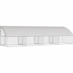 VIDAXL - Cage à poules argent 800 x 200 x 198.5 cm acier galvanisé